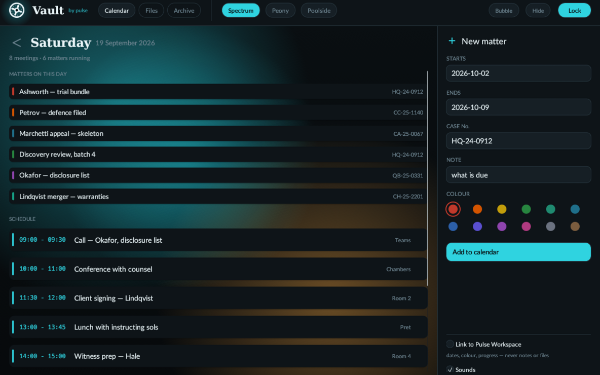 Vault by Pulse — the real editor